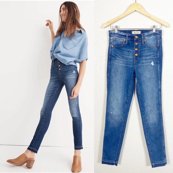 Madewell Denim - Madewell Womens 10" High Rise Skinny Drop Hem Edition Jeans Size 26